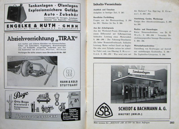"Dienst am Auto" Gasstation-Magazine 1935 Braunbeck Motor-Verlag two issues (7430)